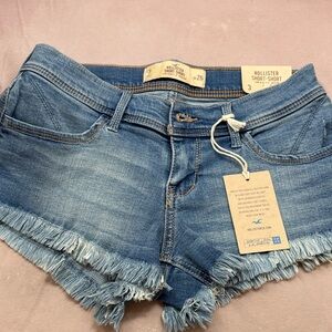 Hollister Women's Frayed Hem Jean Shorts - Medium Blue